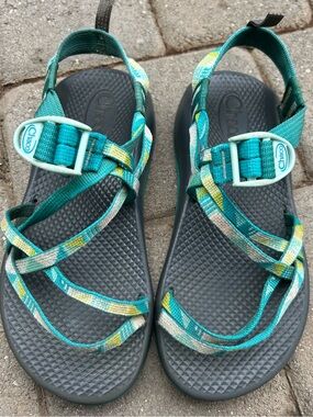 Chaco Kids ZX/1 EcoTread Sandals in a teal - Size: 4 youth